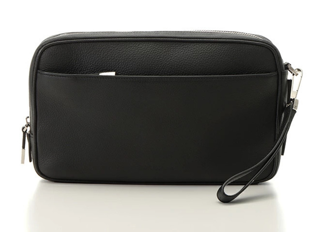 Christian Dior Homme clutch bag black leather